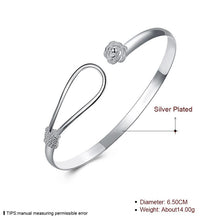 DOTEFFIL 925 Sterling Silver Rose Flower Bangle Bracelet For Women Wedding Engagement Fashion Charm Party Jewelry