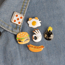 3-5 Pieces/set Sushi Coffee Fruit French fries Hamburger Egg Pizza Beer Enamel Pins Food Pin Badges Brooches Set Cartoon Jewelry