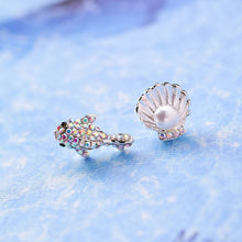 Cute Crab Shell Stud Earrings Ocean Starfish Dolphin Mini Earrings for Women Korean Style Accessories Fashion Jewelry MJ1433