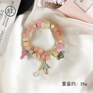 Bohemian Style bracelet for women String Multi-element Natural Stone Crystal Beaded bracelet on hand accessories charm jewelry