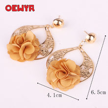 Oewyr 2019 new women earring korean fashion jewelry Cute flower drop dangle pink earrings bohemian statement jewellery ZS1032