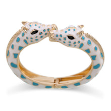 KAYMEN New Arrived Fashion Statement Cuff Bracelet Enamel Bangle for Women Grils Metal Gold Plated Giraffe Animal Bracelet