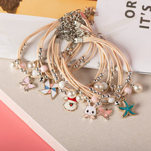 Cute Metal Drip Glaze Pendant Bracelet Hand-Wowen Gift Bracelets Bangles For women Girl Children Wholesale #MZ113