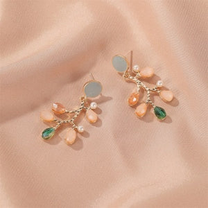 Summer small fresh forest sweet flower earrings net red wild crystal earrings earrings hit color earrings ear hooks