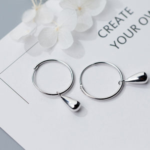 Modian Simple Water Drops Earrings for Women Genuine 925 Sterling Silver Geometric Dangle Earring Fashion Fine Jewelry Bijoux