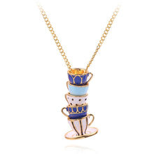 Fashion Womens Mens Necklace Teacup  Necklace Cups Pendant Necklace 2022 Long Necklaces Enamel Tea Cups Jewelry on The Neck
