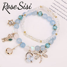 Rose sisi Korean style crystal flower shell bracelet femme браслеты на руку simple fresh student pendant bijoux femme present