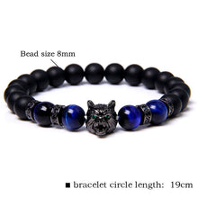 8mm Natural Stone Beads Wolf Bracelet Beaded Braclets Bileklik Erkek Handmade Bracelets Women Jewellery Men Accessories New