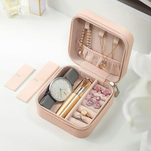 2022 PU Leather Jewellery Storage Earring Boxes Jewelry Box Display Case Organizer Packaging Storage for Home Travel Girl Gift
