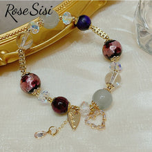 Rose sisi Korea style new holiday style crystal bracelet for women's fashion exquisite love bracelets jewelry gift for girl