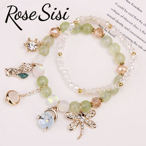 Rose sisi Korean style crystal flower shell bracelet femme браслеты на руку simple fresh student pendant bijoux femme present