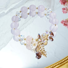 Ruifan Flower Leaf Orange/Purple/Blue/Green Stone Beads Strand Bracelets for Women Female Fashion Jewelry Free Shipping YBR332