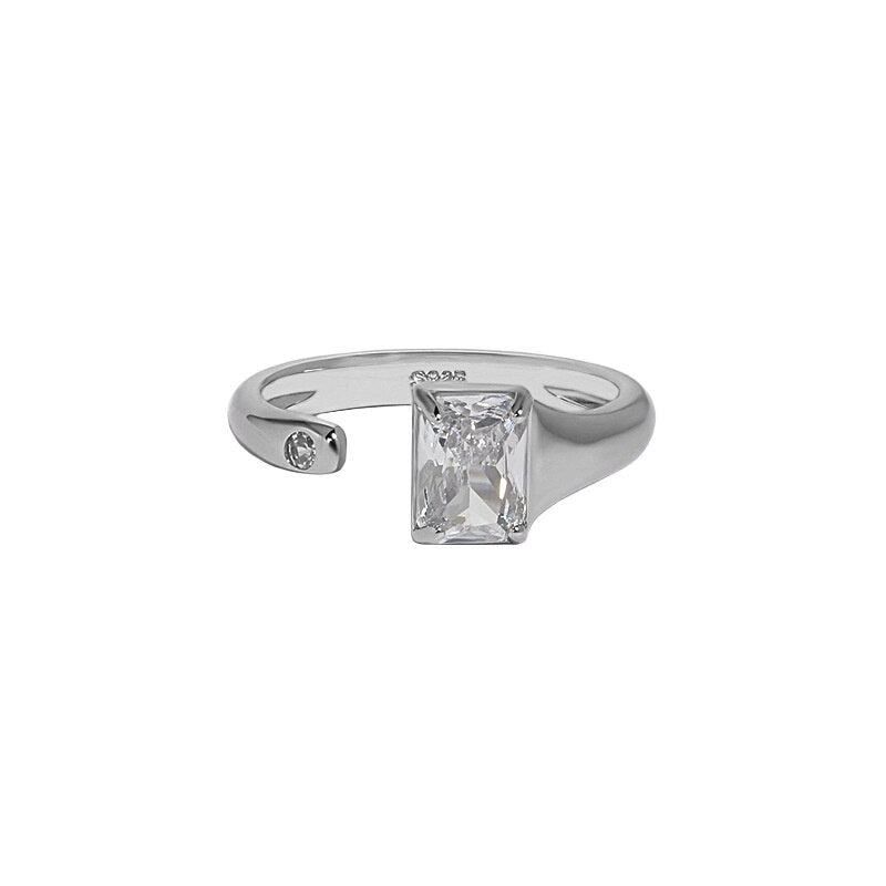 S'STEEL S925 Sterling Silver Zircon Minimalist Open Ring Gift For Women Personalized Engagement 2022 Trend Korean Fine Jewellery