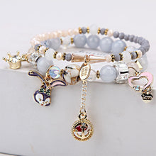 Kawaii Girl Children Beads Bracelets for Girls Candy Color Cute Cartoon Rabbit Pendant Bracelets Adjustable Rope Gifts Jewelry