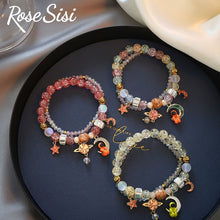 Rose sisi Korean Style version of the new cute sweet and fresh crystal bracelet for women astronaut space planet gift for girl