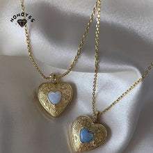 Unique Stella Heart Locket Necklace Women's Alloy Jewellery Exquisite Woman's Necklace Party Holiday Gift Wholesale Bulk