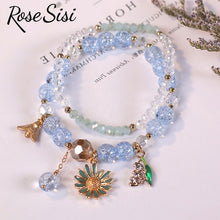 Rose sisi Korean version of fresh holiday style pop flower crystal rainbow cloud beads bracelets friendship bracelet for girl