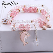 Rose sisi Japanese and Korean style little girl jewelry for children's bracelet crystal female bracelet cute girlfriend gift