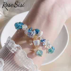 Rose sisi Korean Style Bracelet for women Fashion Jewelry for women Opal Bead Bracelet Cute Transfer Glass gift for girl