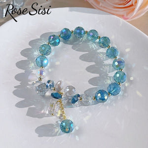 Rose sisi Korean Style Bracelet for women Fashion Jewelry for women Opal Bead Bracelet Cute Transfer Glass gift for girl