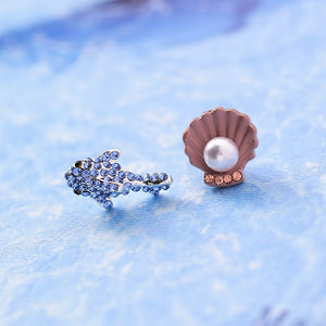 Cute Crab Shell Stud Earrings Ocean Starfish Dolphin Mini Earrings for Women Korean Style Accessories Fashion Jewelry MJ1433