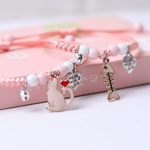 New Girl Cute Couple Bracelet Animal Cat Men and Women Bracelet Wholesale Small Animal Girlfriends Student Jewelry Gift