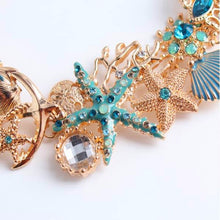 Lateefah Bohemia Ocean Elements Bracelet Metal Starfish Coral Shell DIY Charm Bracelet for Women Wedding Jewelry Accessories