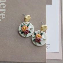 Handmade Crafts Molded Irregular Floral All Season Multi Colors Shapes Polymer Clay Pattern Earring Dangle Sets Women Jewelry