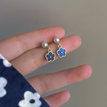 S925 Needle  Heart Bear Blue Dangle Earrings For Women Hanging Earrings Trend 2022 Korean Accessories Aretes Aesthetic Jewelry