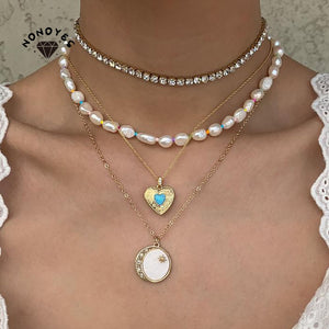 Unique Stella Heart Locket Necklace Women's Alloy Jewellery Exquisite Woman's Necklace Party Holiday Gift Wholesale Bulk