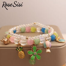 Rose sisi Korean Style fresh bead bracelet for women elastic hand rope friendship bracelets jewelry for girl