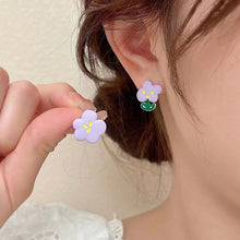 Purple Flower Earrings Stud Vintage Elegant Violet Butterfly Charm Fashion Jewelry 2022 Gift For Women 2022 Earring Wholesale