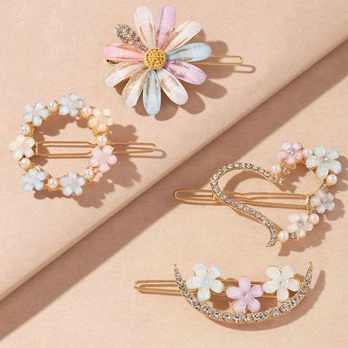 Top Daisy Rhinestone Hairpin Hair Clips for Women Korean Fashion Fairy Summer 2022 New Flower Side Clip y2k Hair Accessories