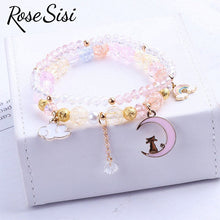 Rose sisi Japanese and Korean style little girl jewelry for children's bracelet crystal female bracelet cute girlfriend gift