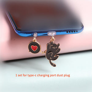Cute Charging Port Dust Plug Charm Kawaii Anti Dust Plug Kawaii Cat Dust Protection Phone Charger Plugs Stopper For Iphone Jack