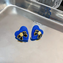 S925 Needle  Heart Bear Blue Dangle Earrings For Women Hanging Earrings Trend 2022 Korean Accessories Aretes Aesthetic Jewelry