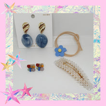 Set of Blue Earrings,Hair String, Fash Hair Clip & Varied Colours Earrings
