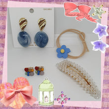 Set of Blue Earrings,Hair String, Fash Hair Clip & Varied Colours Earrings
