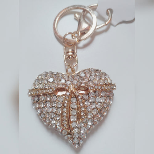 Rhinestone Heart Bag Charm