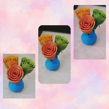 3d Print Art Small Roses with Vase attached