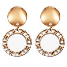 POXAM New Korean Statement Round Earrings For Women Geometric Gold Shell Fluff Dangle Drop Earrings Brincos 2020 Fashion Jewelry