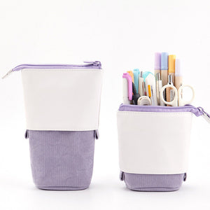 Creative Retractable pencil case school stationery Storage bag Kawaii Solid color Pen case cute pen holder gifts for kid pen bag
