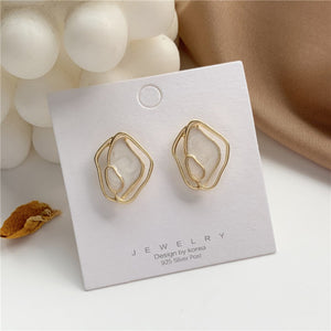 Cute Korean Earrings Heart Bling Zircon Stone Rose Gold Stud Earrings for Women Fashion Jewelry 2021 New Gift