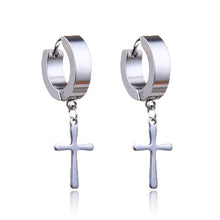 1 pair Classic Korean Punk Stainless Steel Ear Clip Earrings For Men Women Black No Pierced Fake Ear Circle New Pop Jewelry