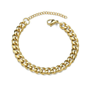 2022 New Trendy Cuban Chain Men Bracelet Classic Stainless Steel 3/5/7mm Width Chain Bracelet For Men Women Jewelry Gift