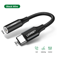 UGREEN USB Type C to 3.5mm Earphone USB C Cable USB C to 3.5 Headphone Adapter Audio Cable For Xiaomi Mi10 HUAWEI P30 Oneplus 9