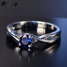 Silver Color Rings For Woman Luxury Engagement Wedding Ring 2022 Trend Fine Blue Sapphire Party Fashion Original Jewelry Gift