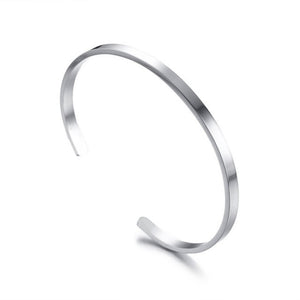 ZORCVENS 2022 New 4mm Cuff Bangle Stainless Steel Men Cuff Bracelet for Man Woman Fashion Jewelry Wholesale