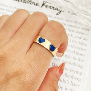 Korean Style Blue Purple Rings for Women Punk Trendy Vintage Heart Ring Small Daisy Flower Rings Party Couple Rings