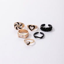 2022 Fashion Brown Series Enamel Heart Rings for Women Crystal Ring Multicolor Resin Acrylic Ring Set Jewelry Wholesale